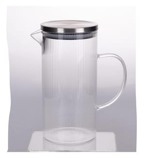 Pichet en verre borosilicaté transparent 1,4L - Transparent et acier