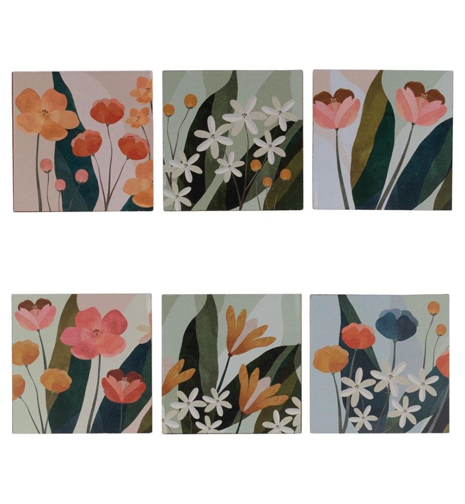 Lot de 6 sous-verres en bois Bloom - Bois