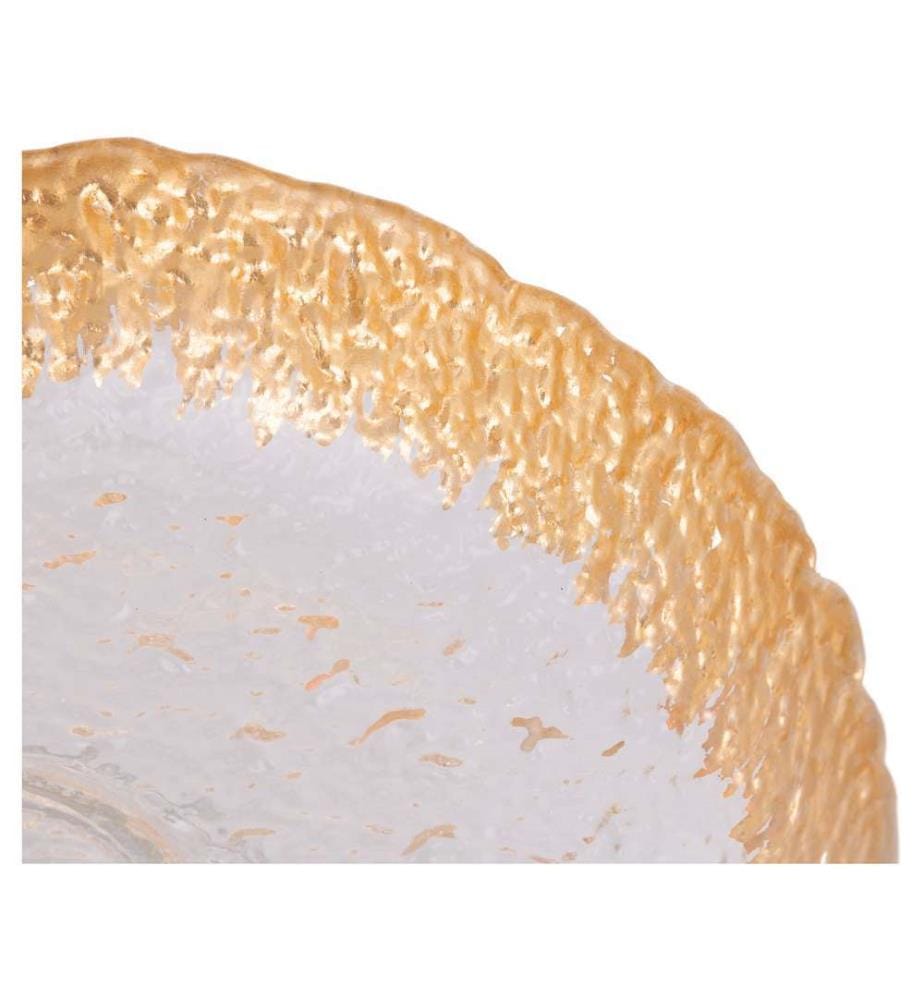 Support à gâteau en verre / Or - 25 cm H.10 cm