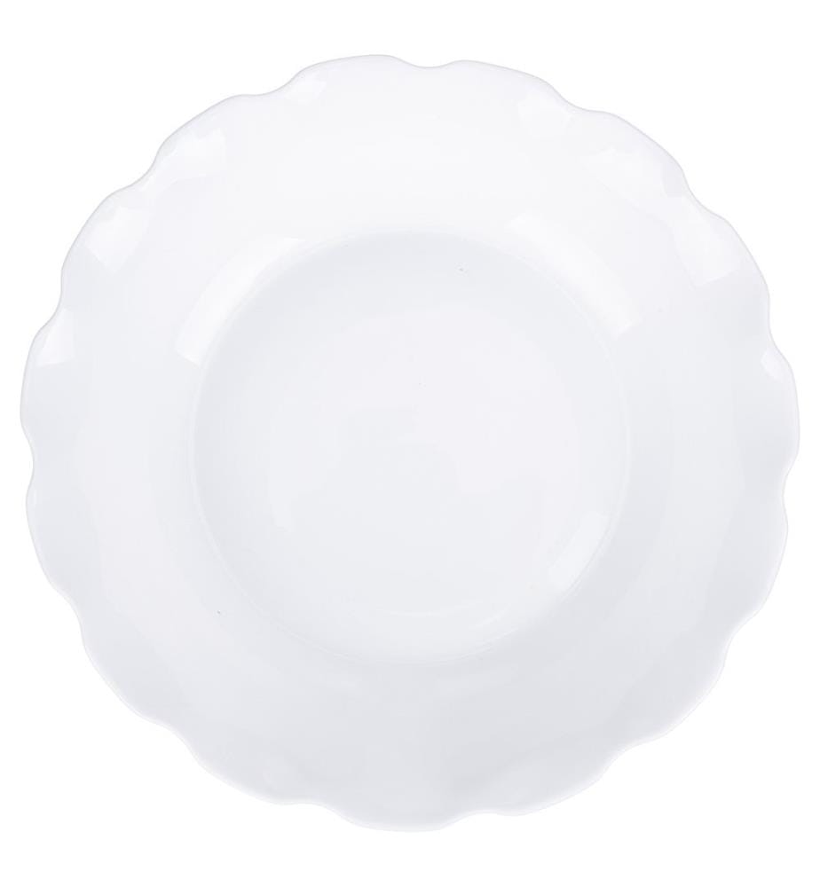 Lot de 2 saladiers - Ø 27,5 x 7 cm / Verre opalin / Scaloppé