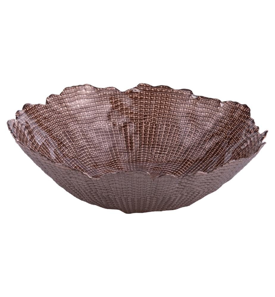 Saladier en verre ondulé 28 cm - Marron