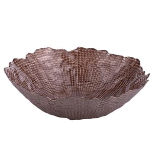 Saladier en verre ondulé 28 cm - Marron