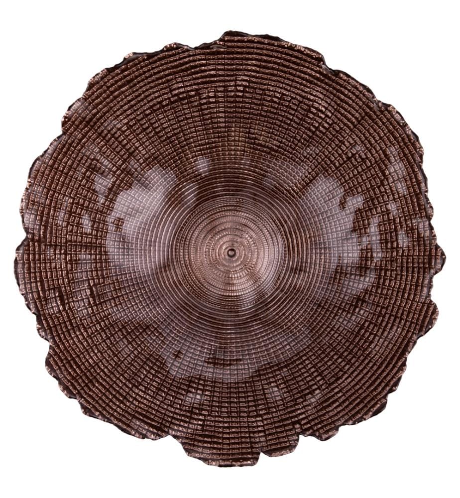 Saladier en verre ondulé 28 cm - Marron