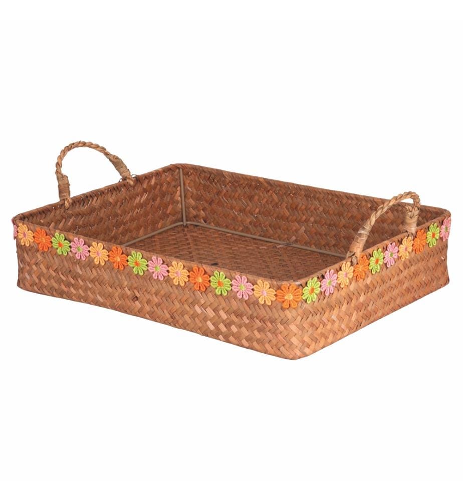Lot 2 Plateaux en fibre 40x30 / 35x25 cm - Bois naturel