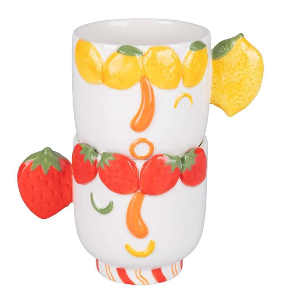 2er-Set Fruit Life Becher - Face Design