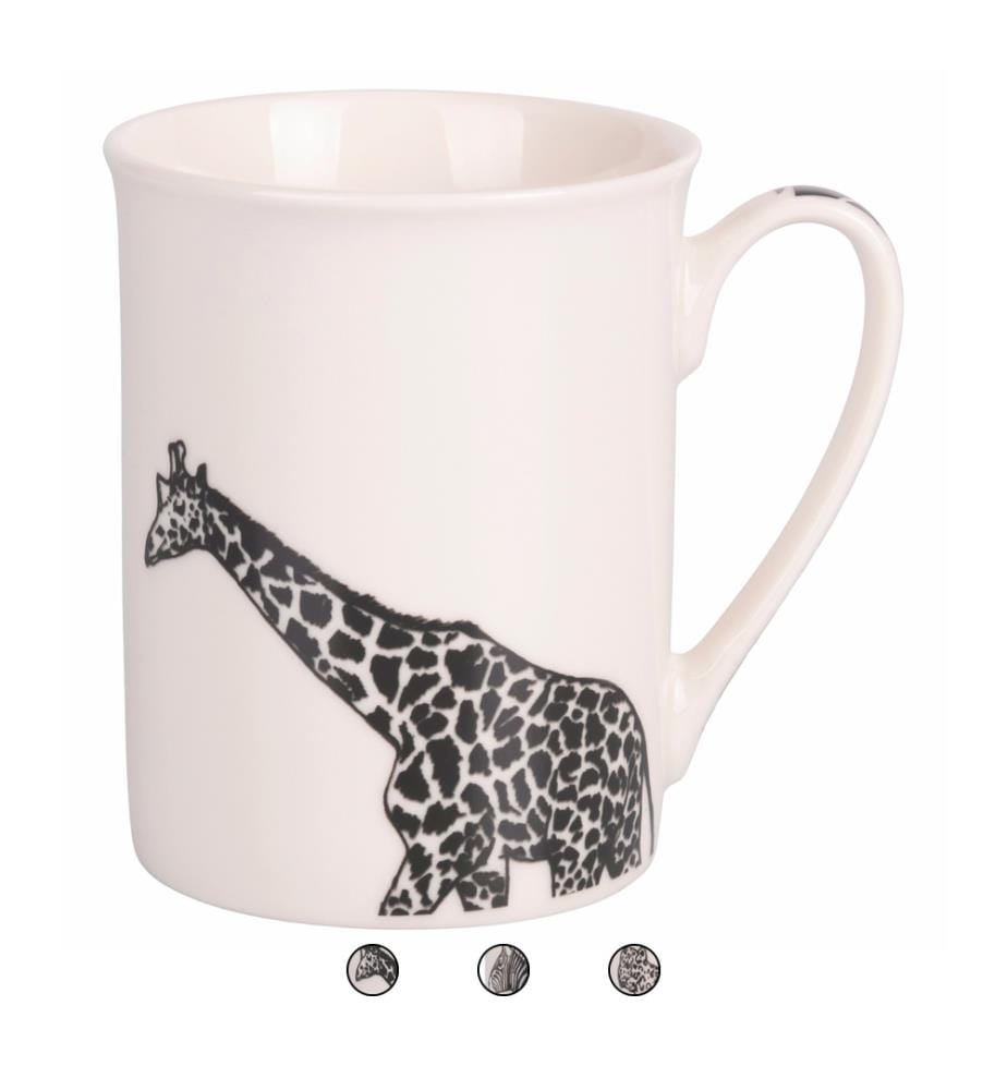 3er-Set Safari-Becher - 310 ml / Weiss und Schwarz
