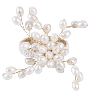 Anello P - Serviettes de table Fleur/Perles