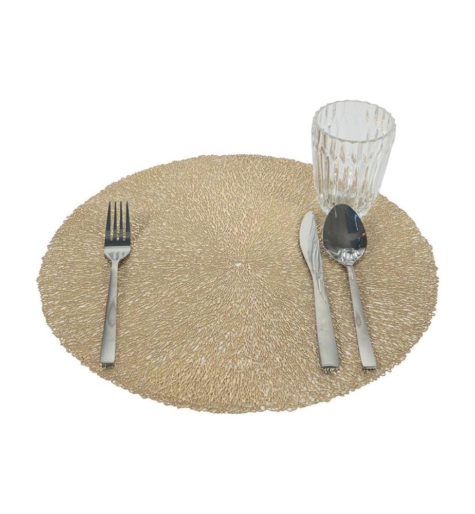 Lot de 6 Sets de Table ronds dorés Décoration A - Or