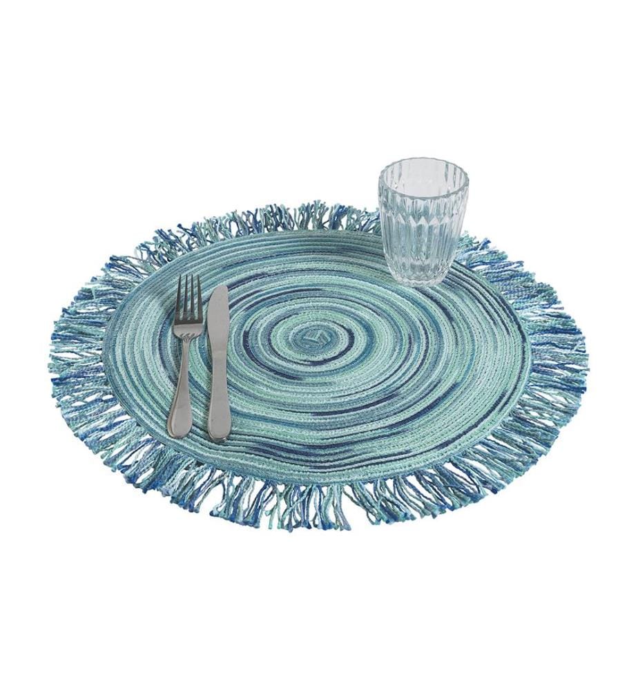 Lot de 6 sets de table Baita Acqua avec franges 44 Cm