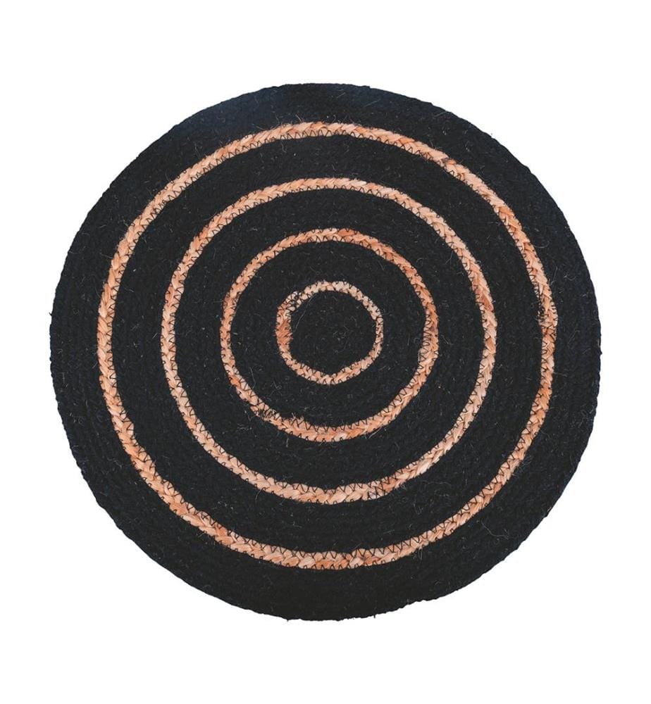 Tischset Aus Baumwolle Und Jute - Schwarz Und Braun