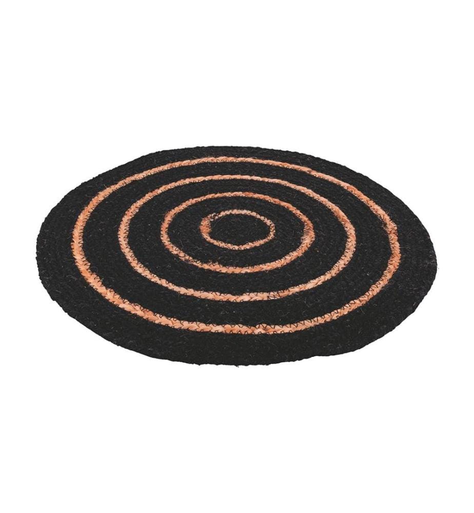 Tischset Aus Baumwolle Und Jute - Schwarz Und Braun