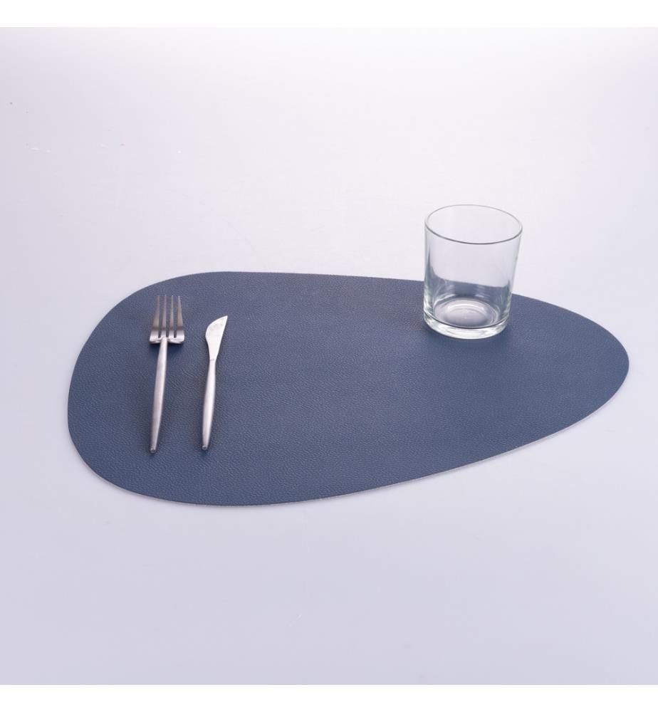 Lot 6 Sets de sets de table PVC 44x37 cm bleu/gris - Bleu/Gris