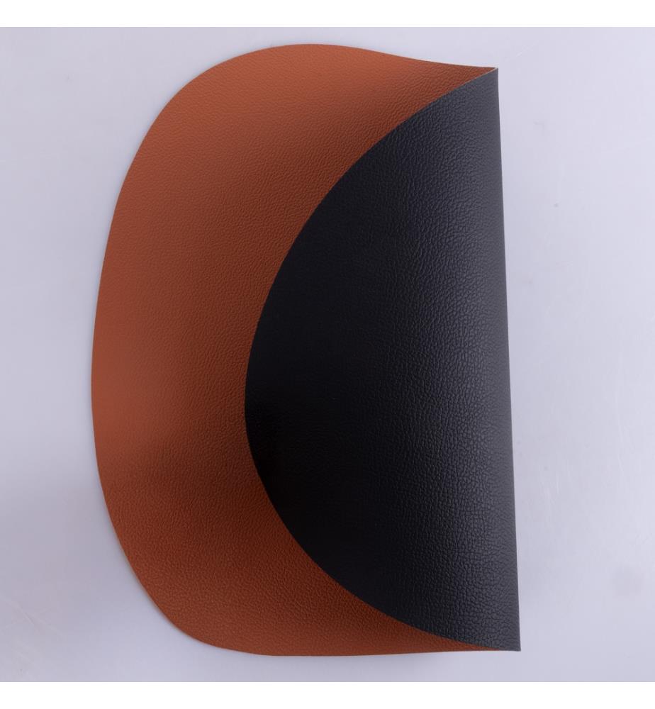 Lot 6 Sets de table PVC 44x37 cm cognac/noir - Marron/Noir