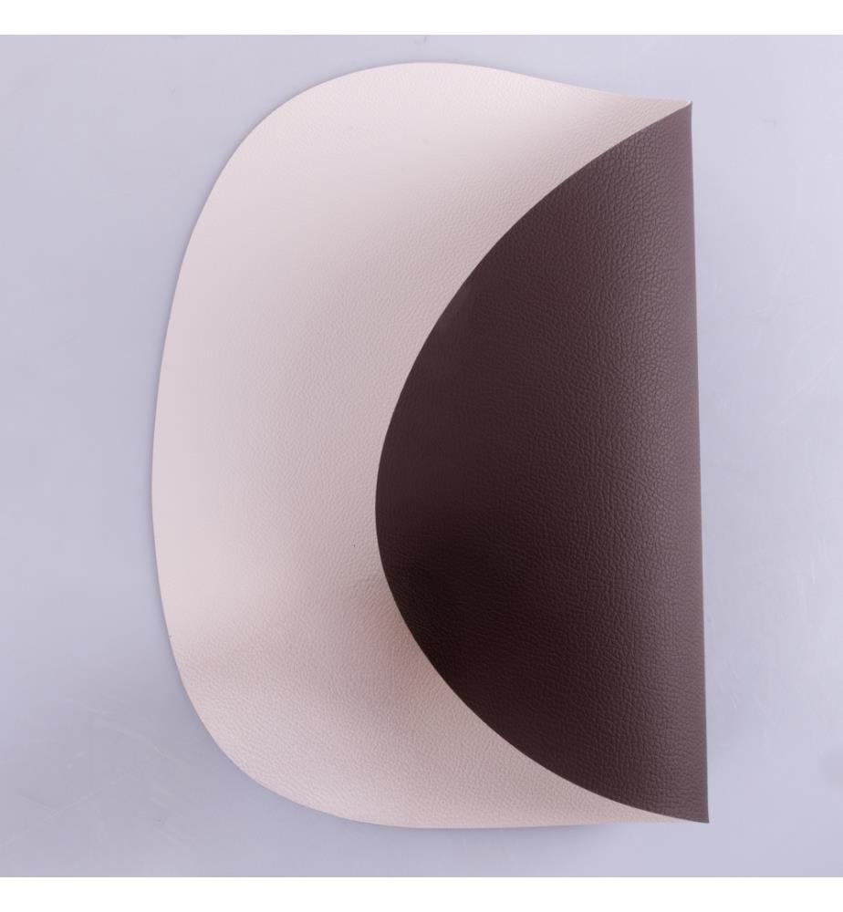 Lot 6 Sets de table PVC 44x37 cm blanc/marron - Blanc/Marron