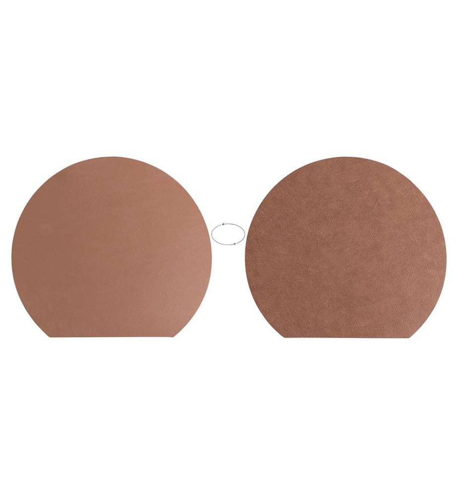 Lot de 6 sets de table en PVC en forme de croissant, 36,5 x 33 cm, aspect cuir
