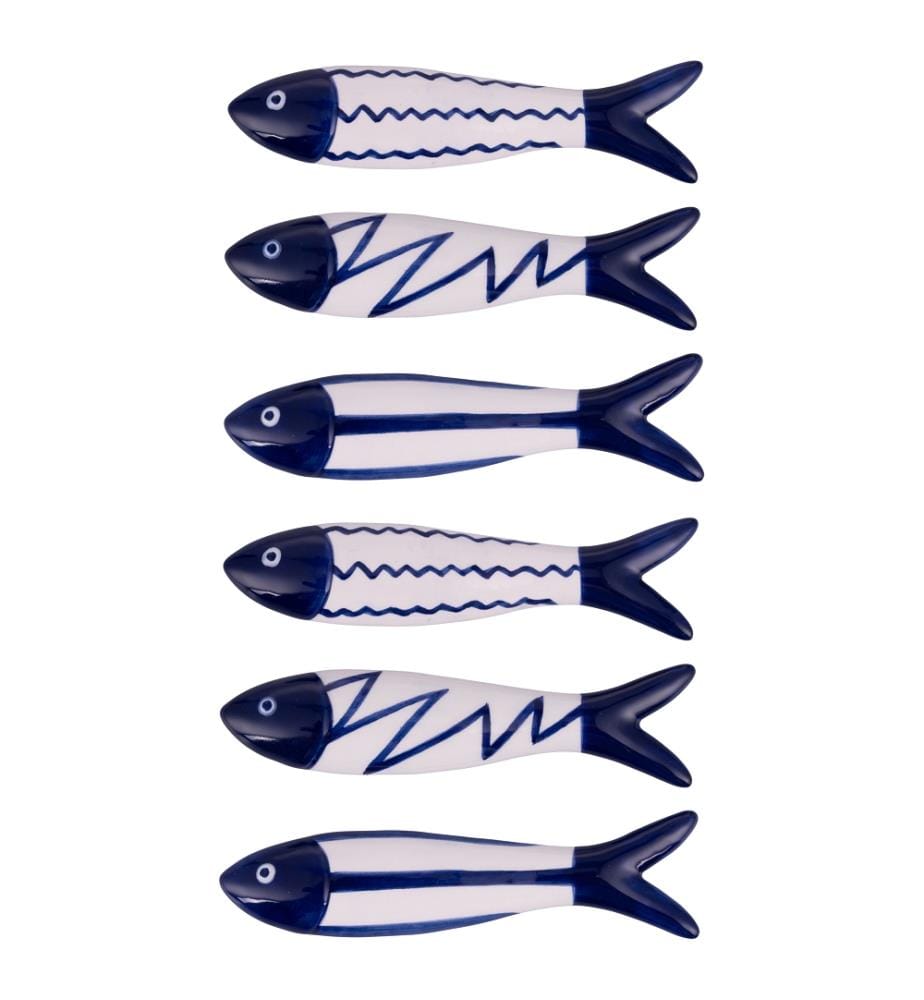 Set of 6 Fish cutlery rests 12.5x8.5x1 cm - Assorted
