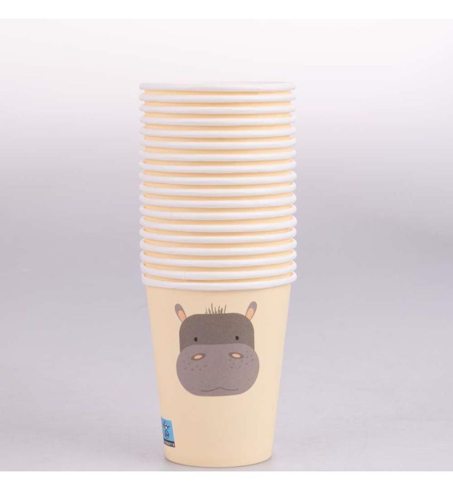 Set of 18 paper cups - 250 ml / Random design