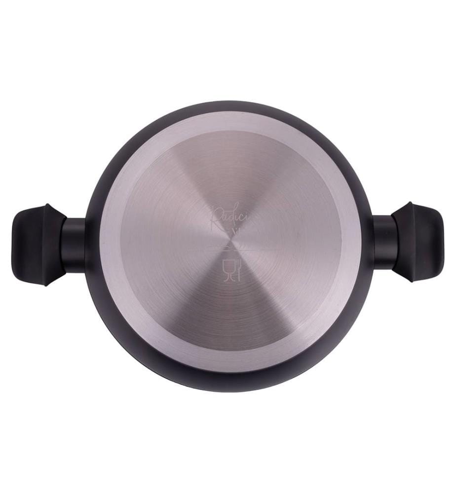 Padella Radici Liquirizia con coperchio in silicone - 28 cm / Nero