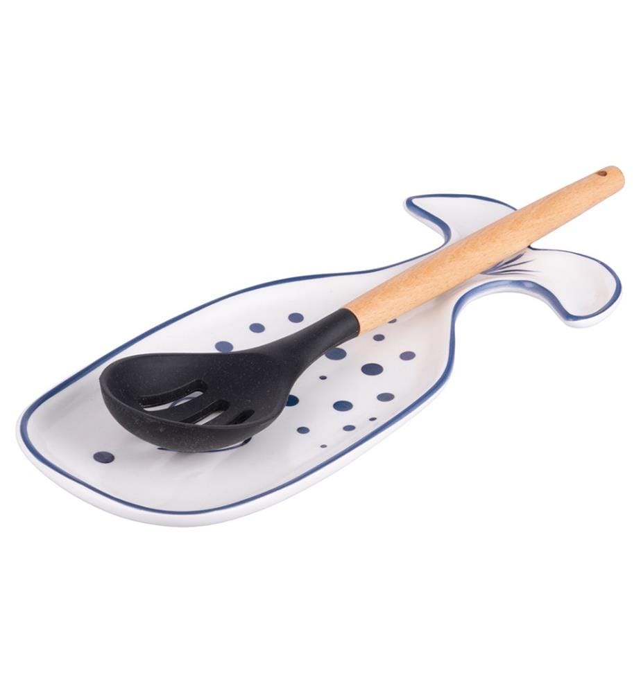 Fisch-Cartoon-Wal-Kellenhalter 29 x 12,5 x 2 cm