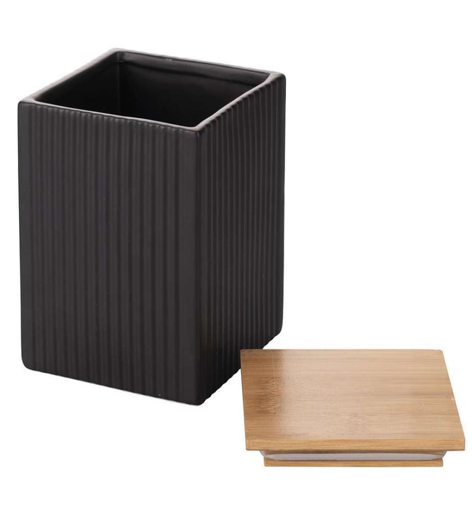 Lot de 3 pots modernes - 10 x 15 cm / Noir / Blanc / Gris