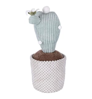 Stoff-Türstopper Cactus - H 30 cm / Weiss / Grün