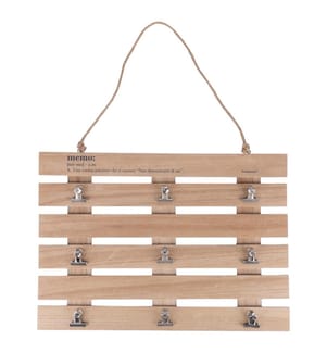 Memotafel mit 9 Haken 47x34 cm - Naturholz