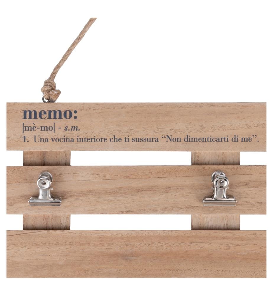Tableau mémo avec 9 crochets 47x34 cm - Bois naturel