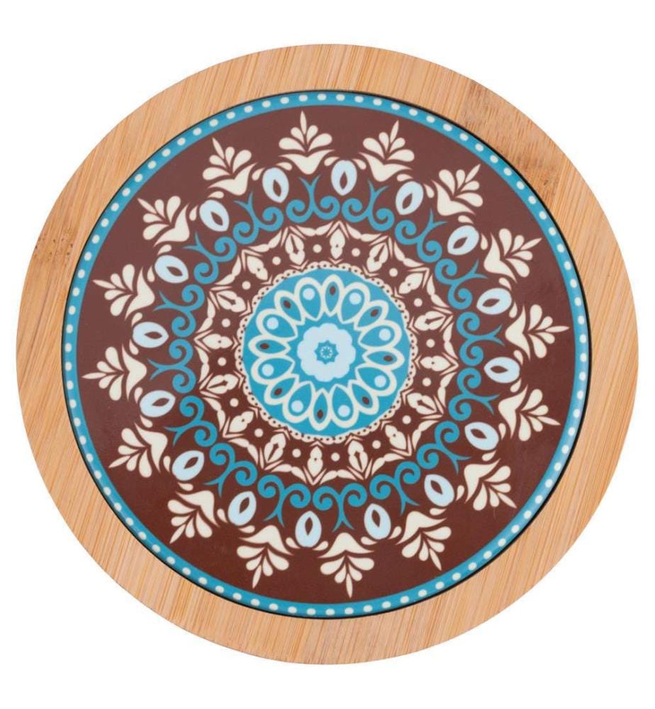 Lot de 6 carreaux Cala Jondal - Ø 12,8 cm / Céramique / Bambou