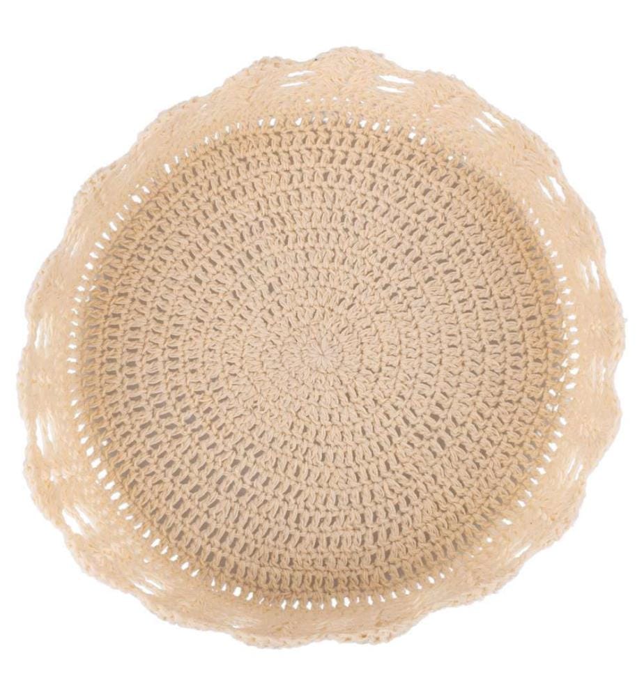 Panier crochet - Ø 27 x 8 cm / Chocolat / Crème