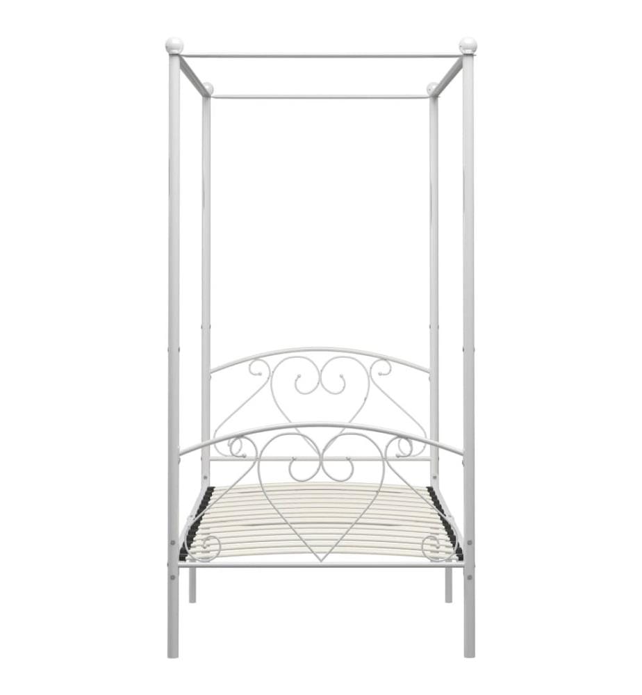 Himmelbett-Gestell Weiss Metall 90 x 200 cm