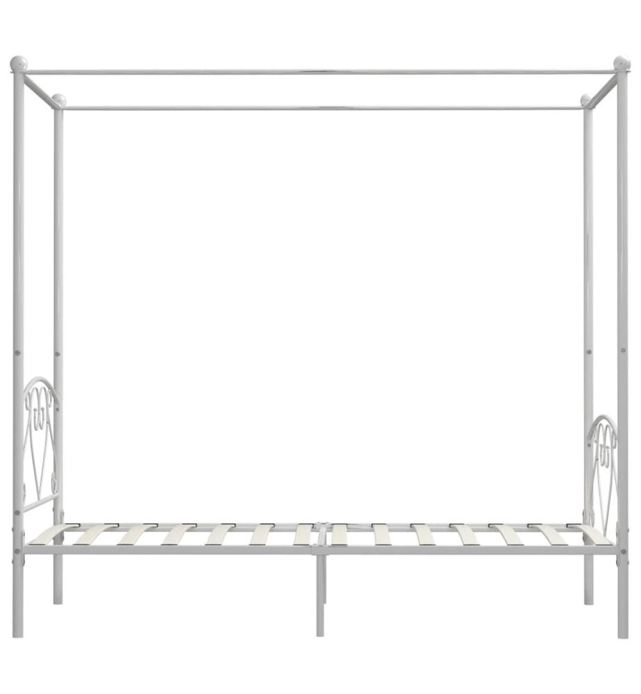 Himmelbett-Gestell Weiss Metall 90 x 200 cm