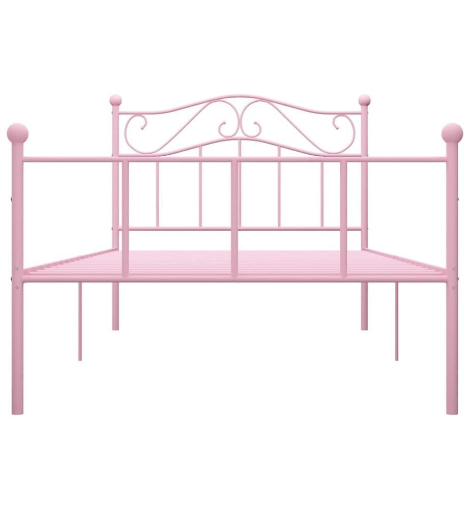 Bettgestell Rosa Metall 90×200 cm