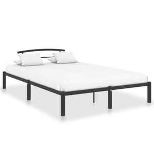 Cadre de lit sans matelas noir métal 120x200 cm