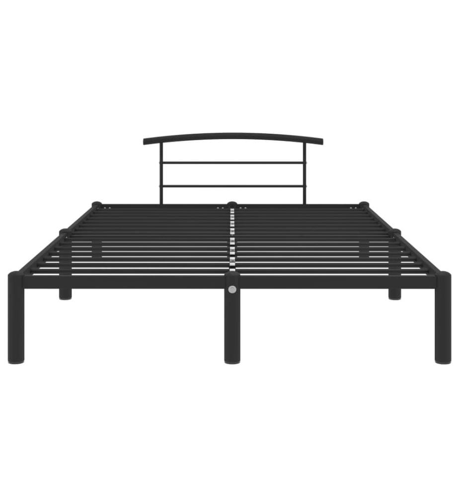 Cadre de lit sans matelas noir métal 120x200 cm