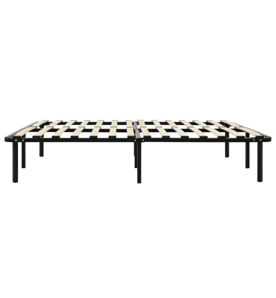 Cadre de lit sans matelas noir métal 180x200 cm