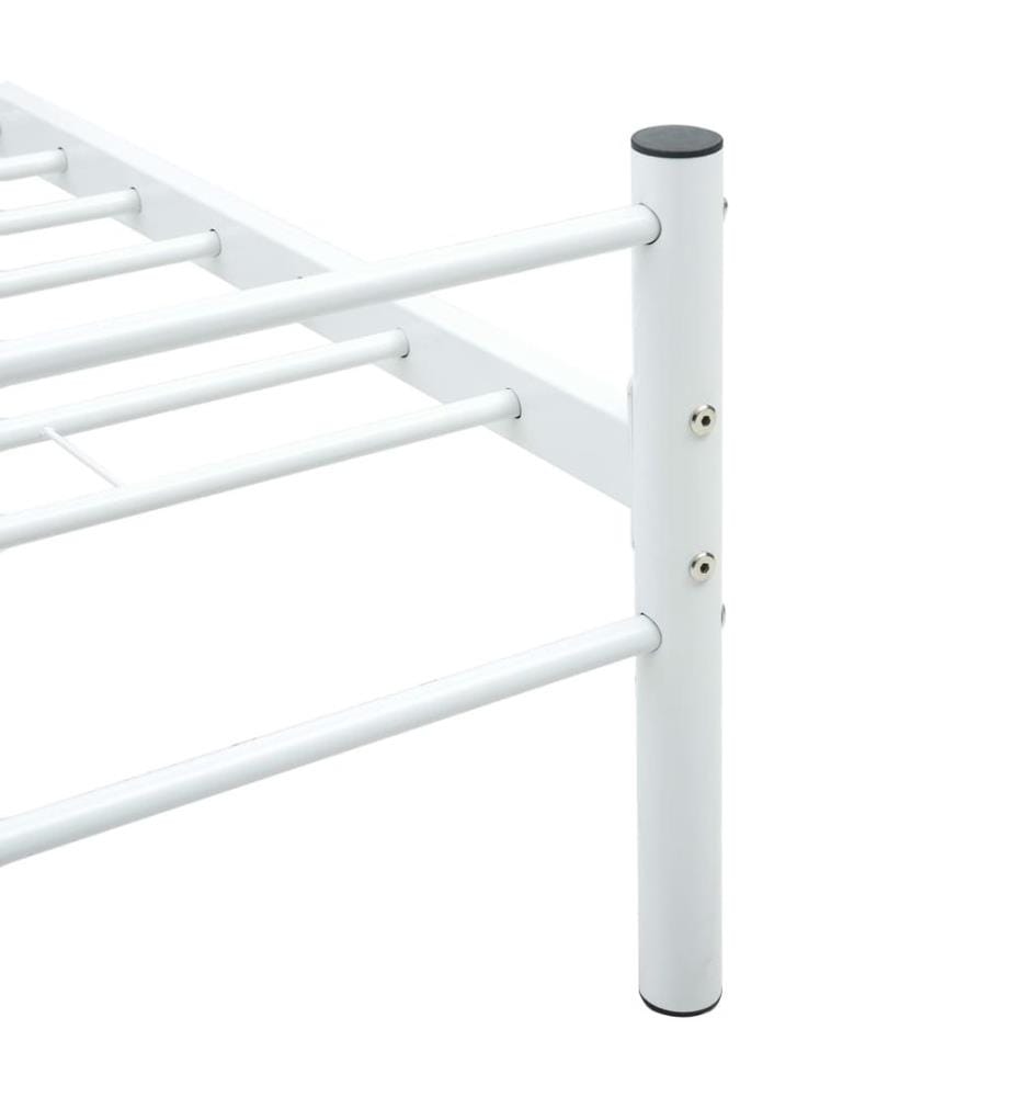 Cadre de lit sans matelas blanc métal 140x200 cm