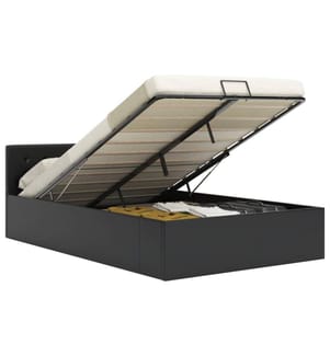 Cadre de lit avec rangement hydraulique 140x200 cm similicuir