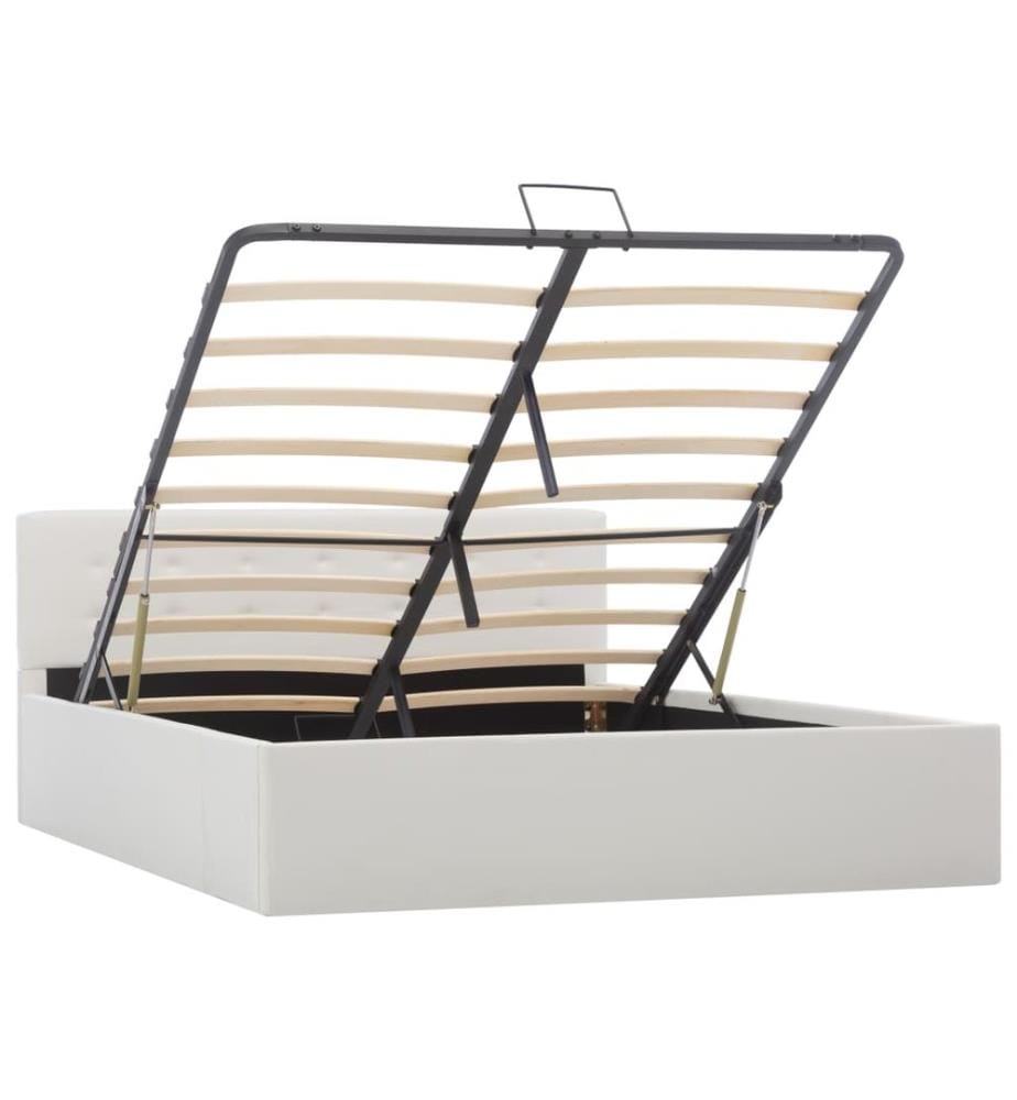 Cadre de lit avec rangement hydraulique 140x200 cm similicuir