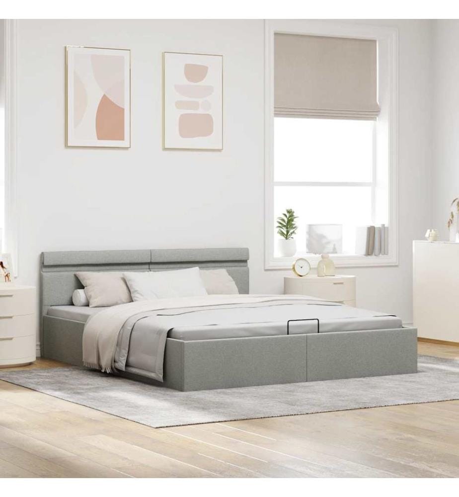 Cadre de lit à rangement hydraulique sans matelas 180x200 cm