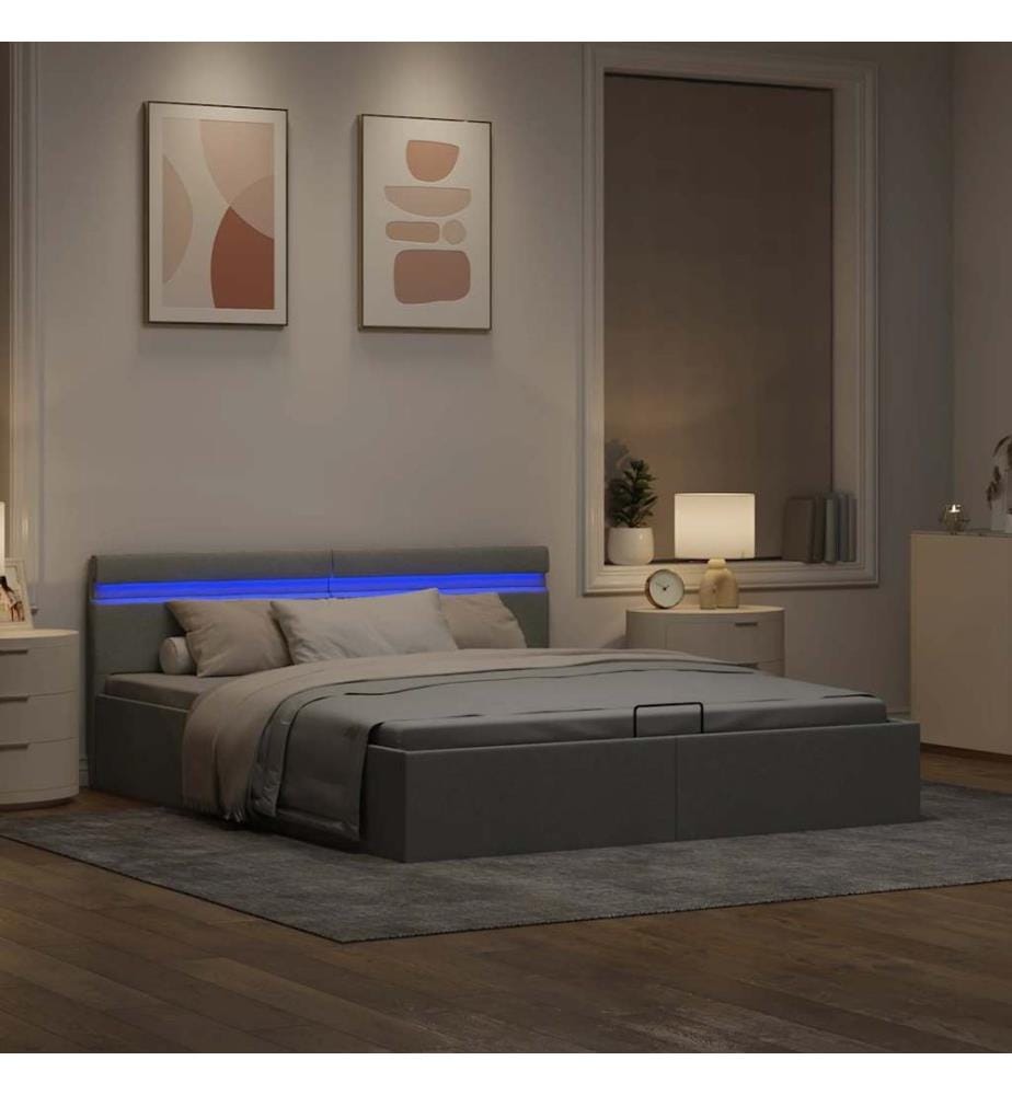 Cadre de lit à rangement hydraulique sans matelas 180x200 cm