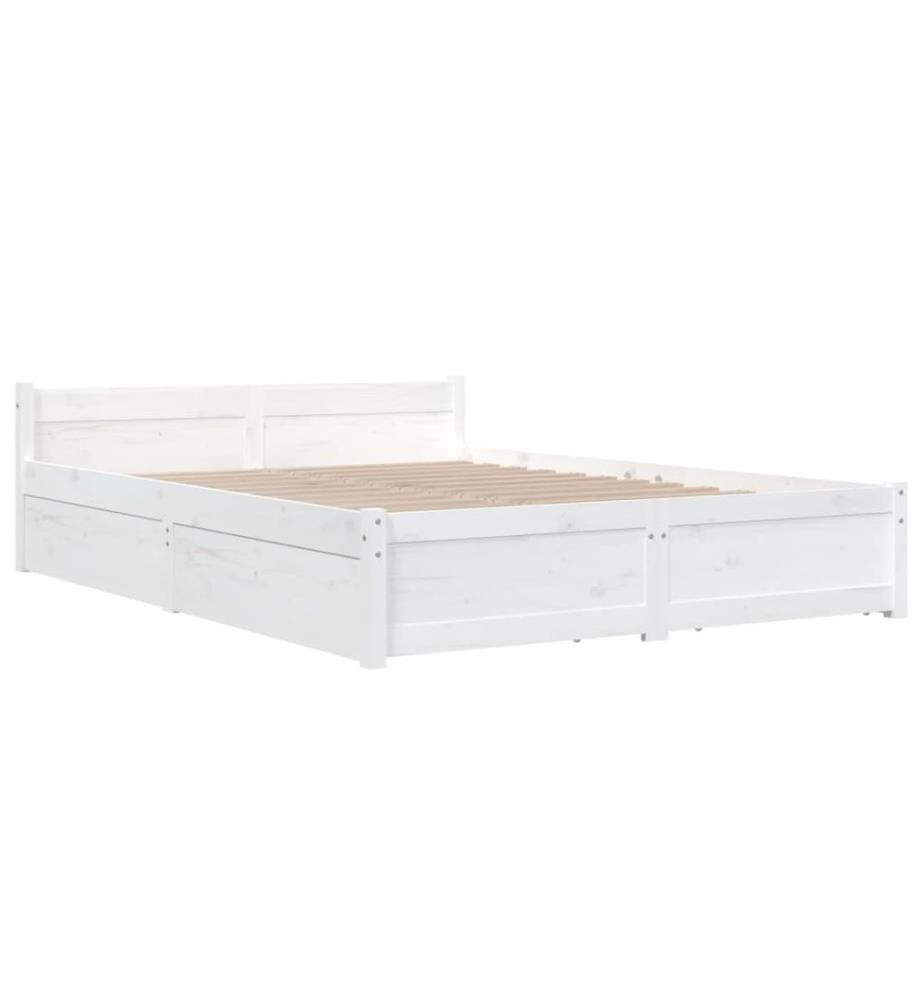 Bett mit Schubladen Weiss 120x200 cm