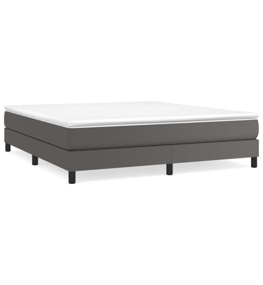 Boxspringbettgestell Grau 160x200 cm Kunstleder
