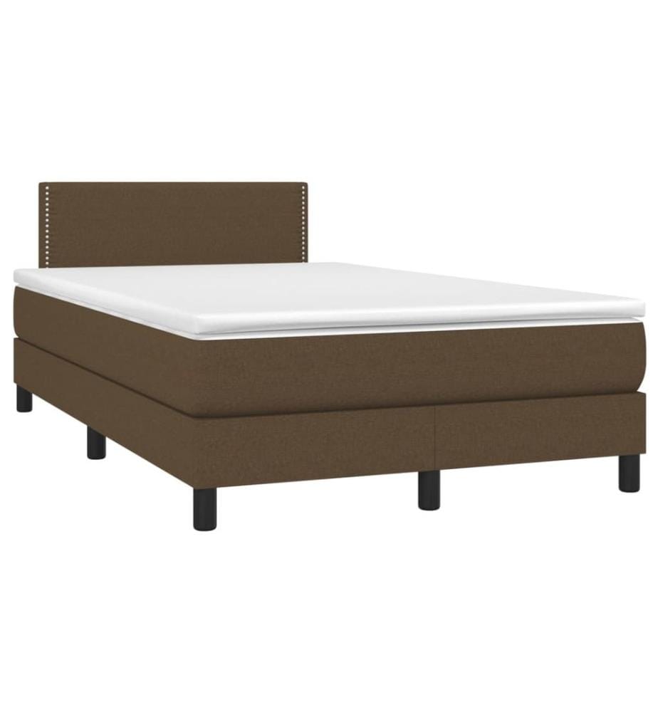 Boxspringbett mit Matratze & LED Dunkelbraun 120x200 cm Stoff