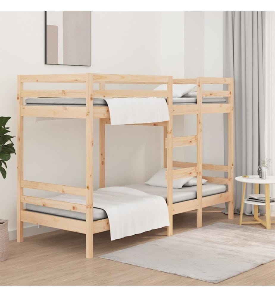 Lit superposé sans matelas 90x190 cm bois de pin massif