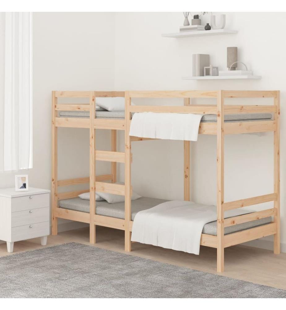 Lit superposé sans matelas 90x190 cm bois de pin massif