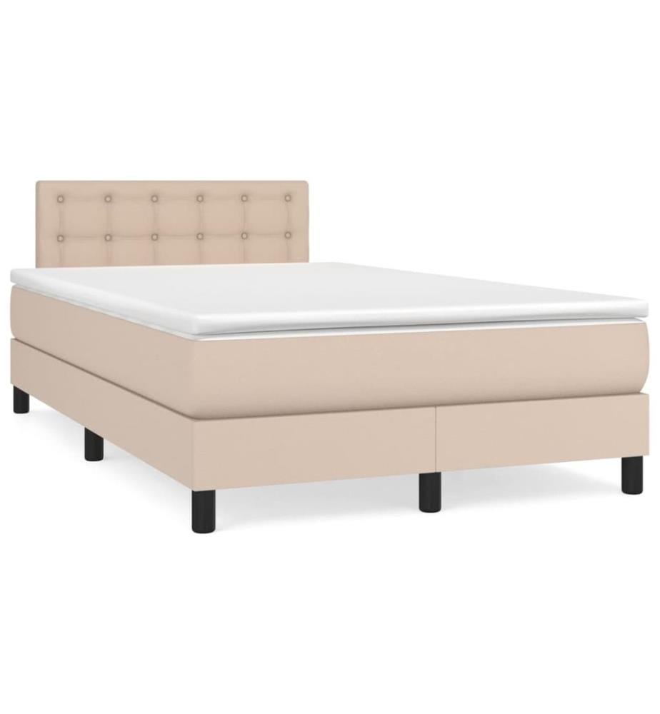 Boxspringbett Matratze Cappuccino-Braun 120x200cm Kunstleder
