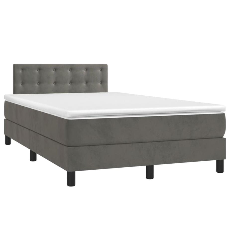 Boxspringbett mit Matratze Dunkelgrau 120x200 cm Samt