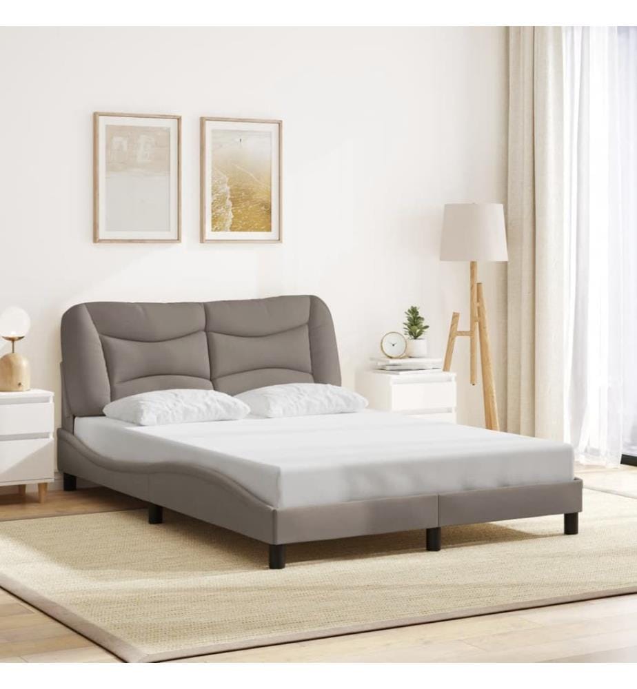 Bettgestell ohne Matratze "Hvar" Taupe 120x200 cm Stoff