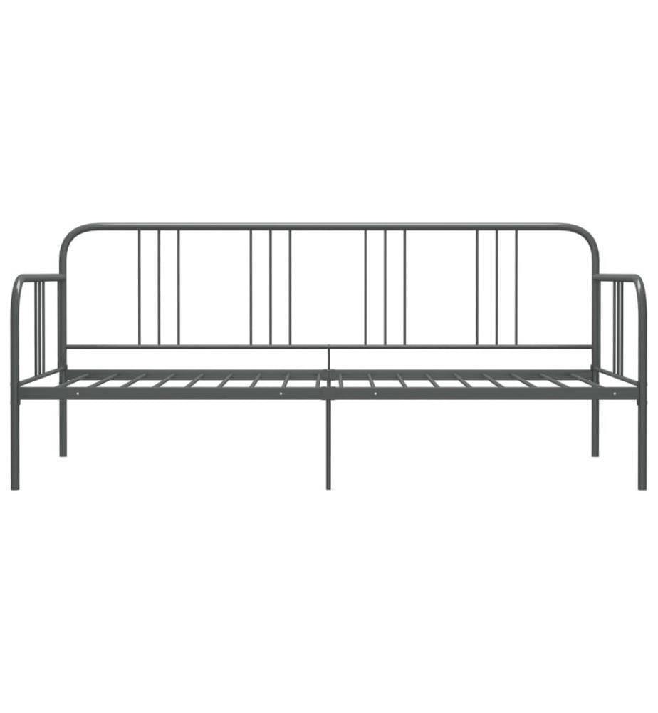 Schlafsofa Bettgestell Grau Metall 90x200 cm