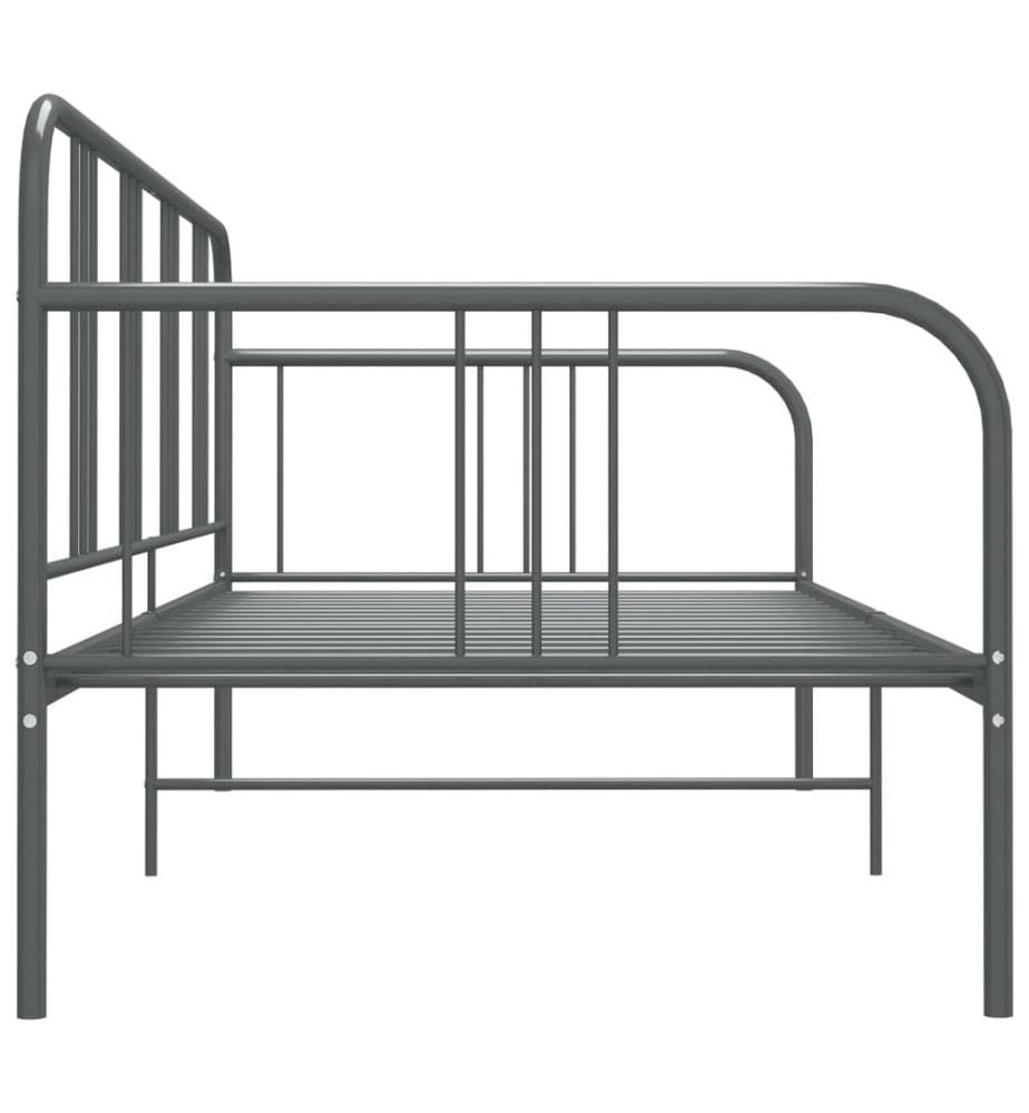 Schlafsofa Bettgestell Grau Metall 90x200 cm